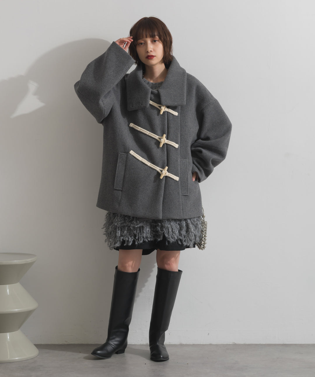 スタンドカラーダッフルコート