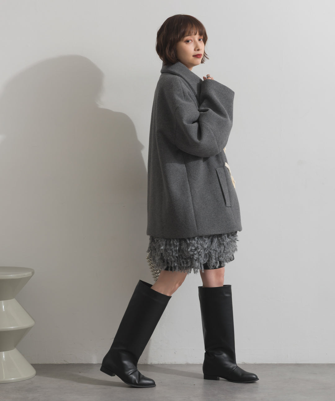 スタンドカラーダッフルコート