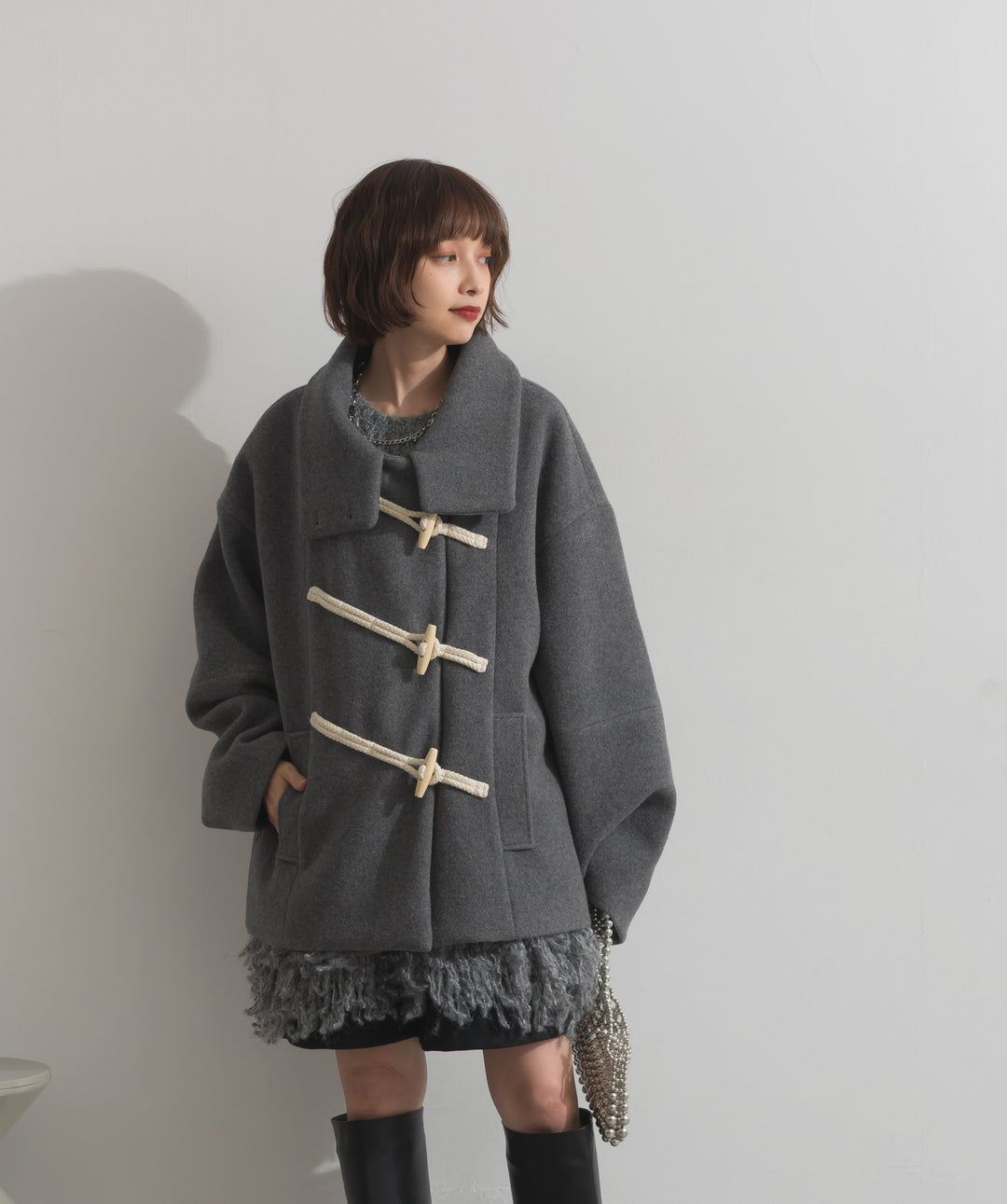 スタンドカラーダッフルコート