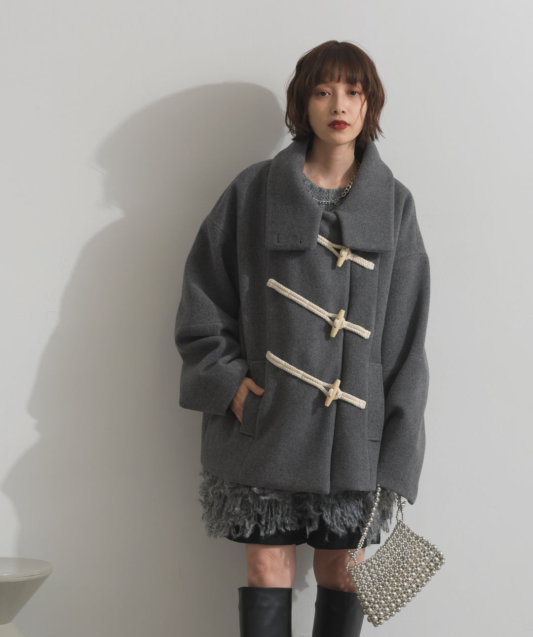 スタンドカラーダッフルコート