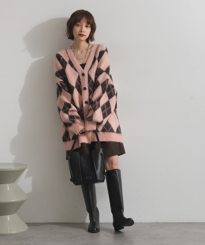 異素材コンビバケツショルダーバッグ