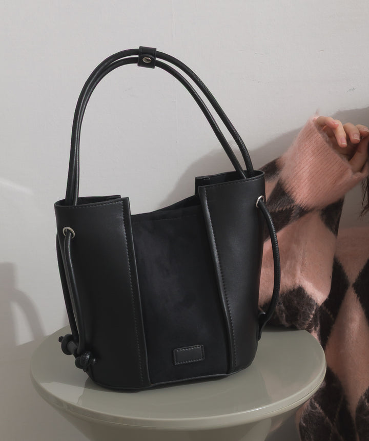 異素材コンビバケツショルダーバッグ