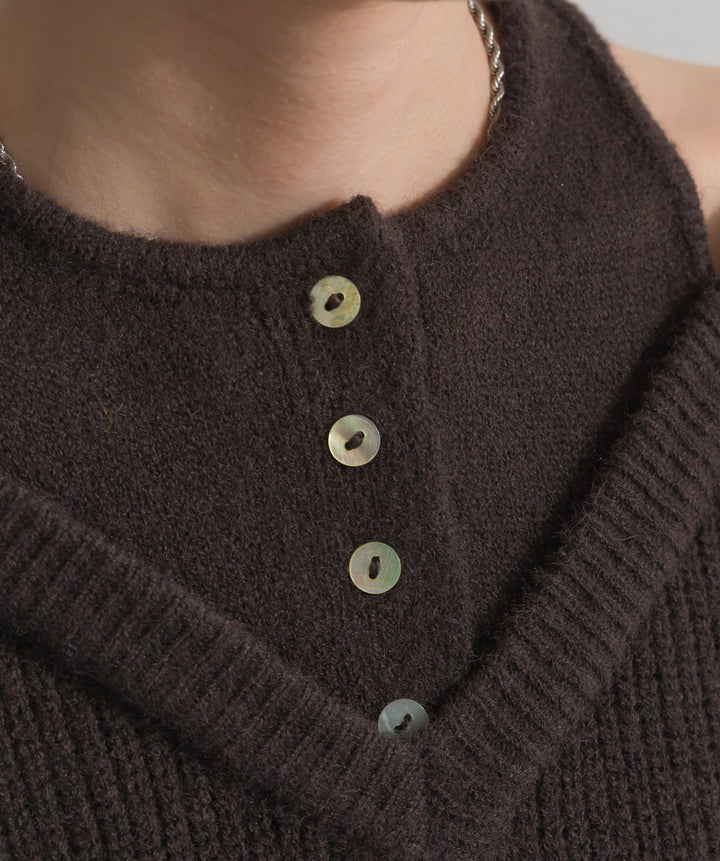 タンクレイヤード風肩開きプルオーバー