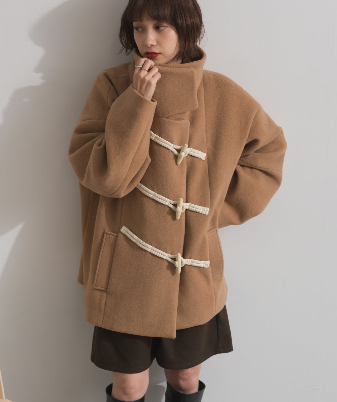 スタンドカラーダッフルコート
