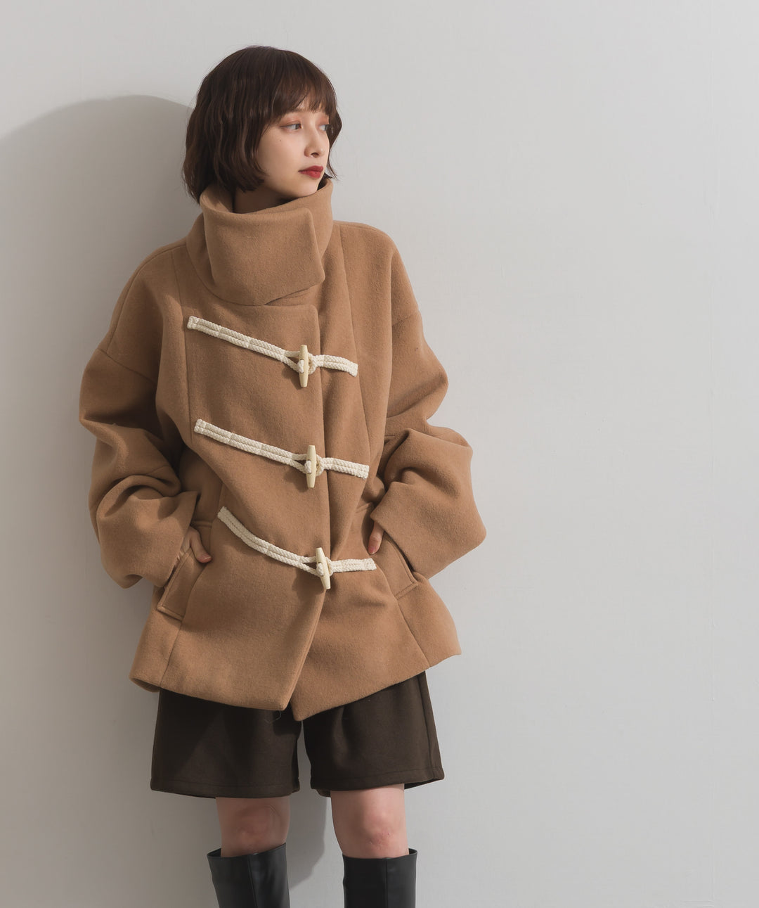 スタンドカラーダッフルコート