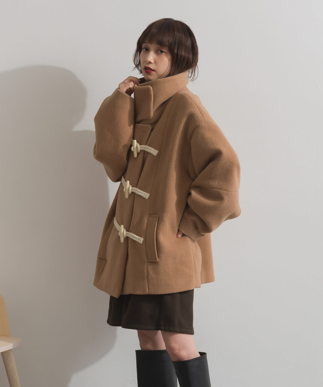 スタンドカラーダッフルコート