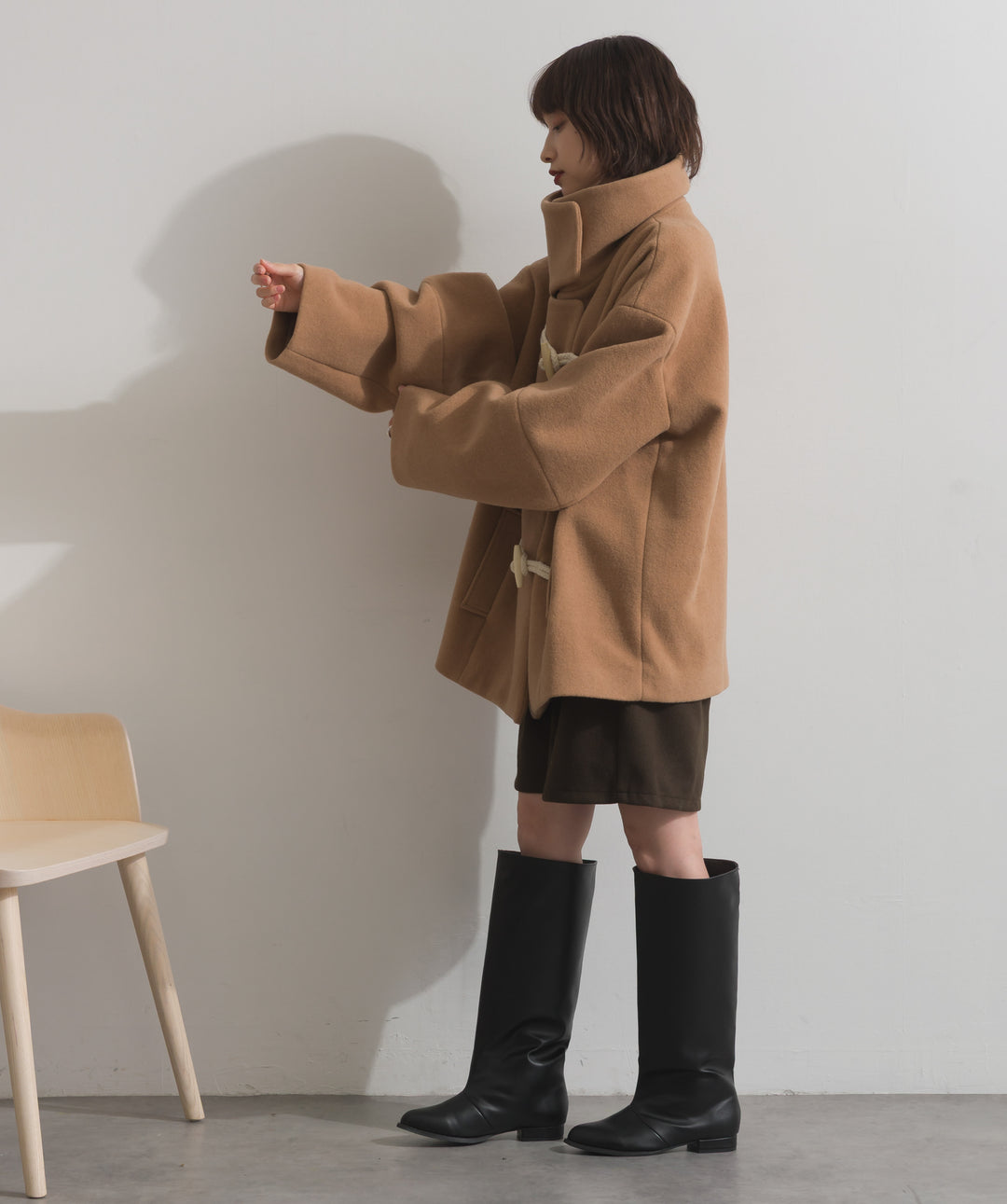 スタンドカラーダッフルコート