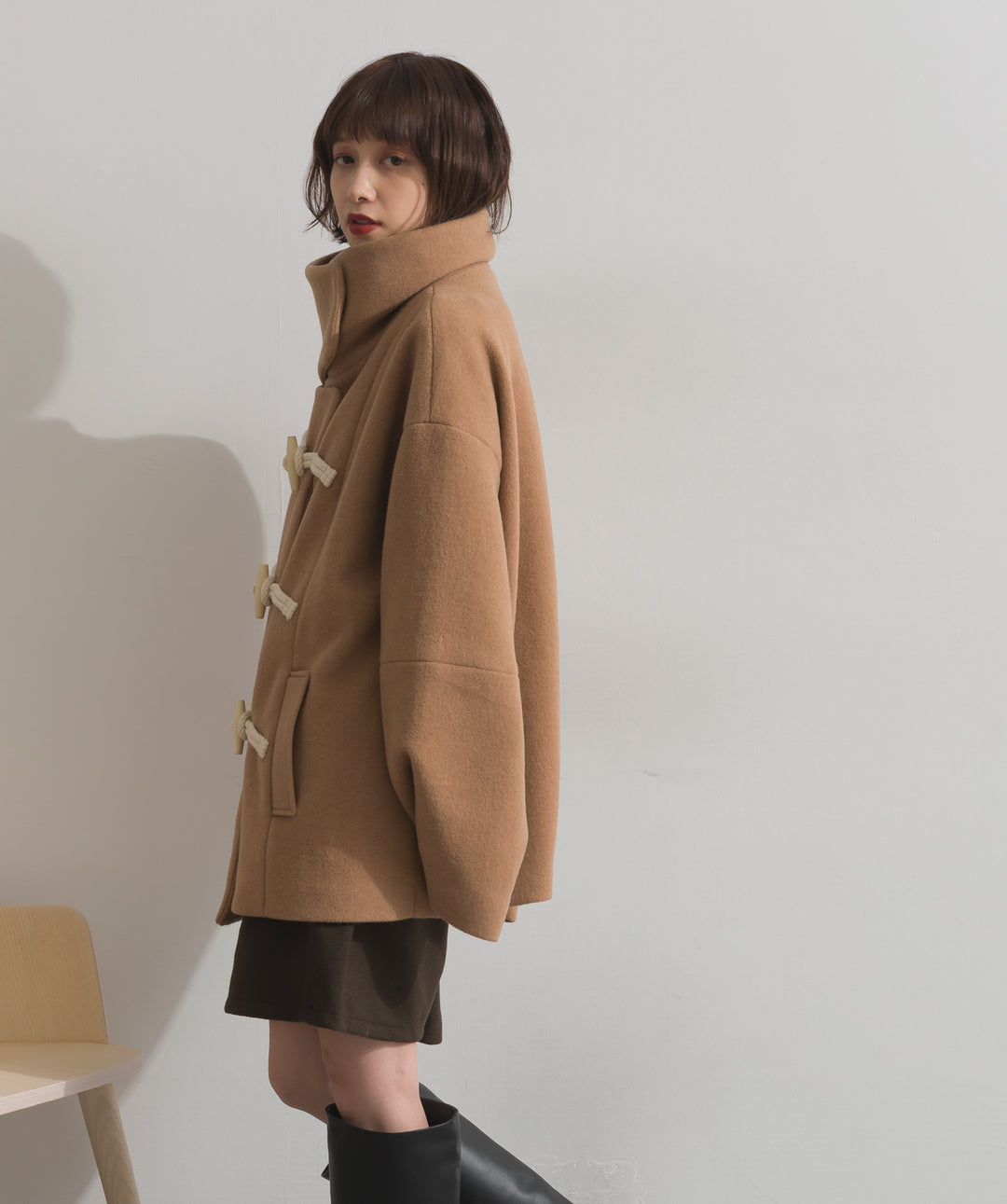 スタンドカラーダッフルコート