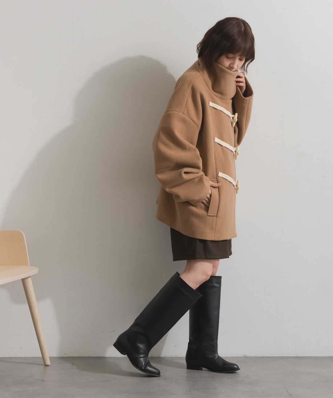 スタンドカラーダッフルコート