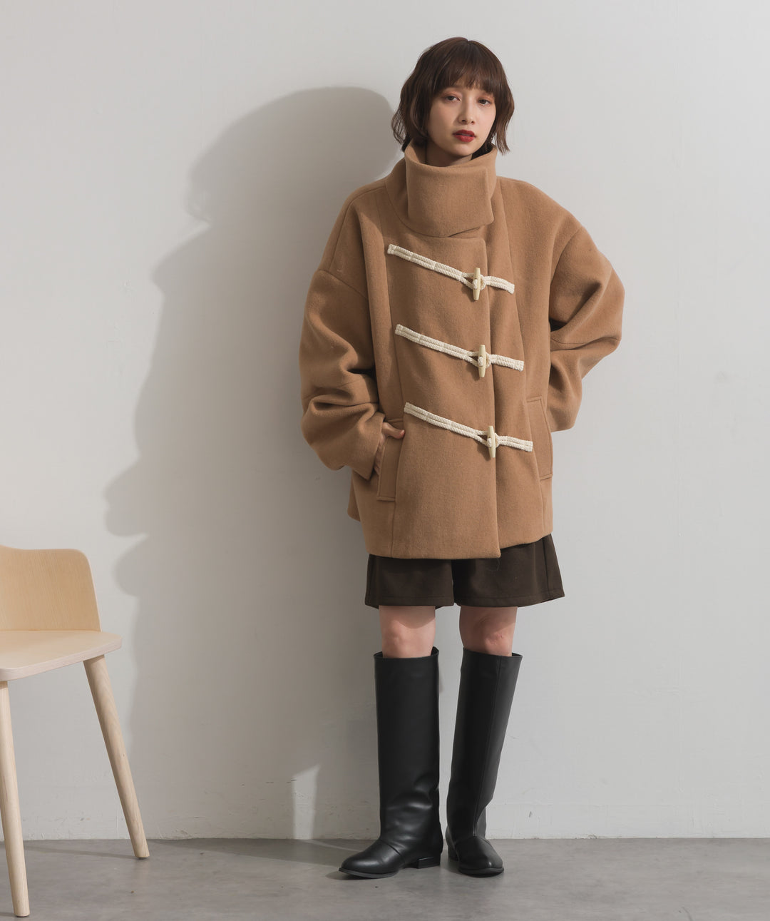 スタンドカラーダッフルコート