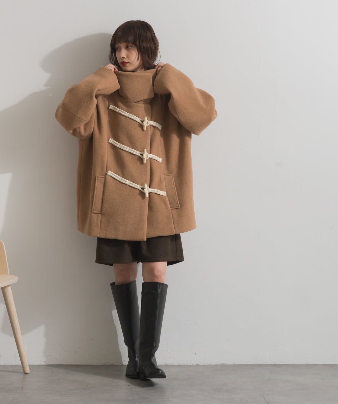 スタンドカラーダッフルコート