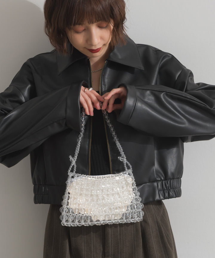 グリッタービーズ メッシュショルダーバッグ
