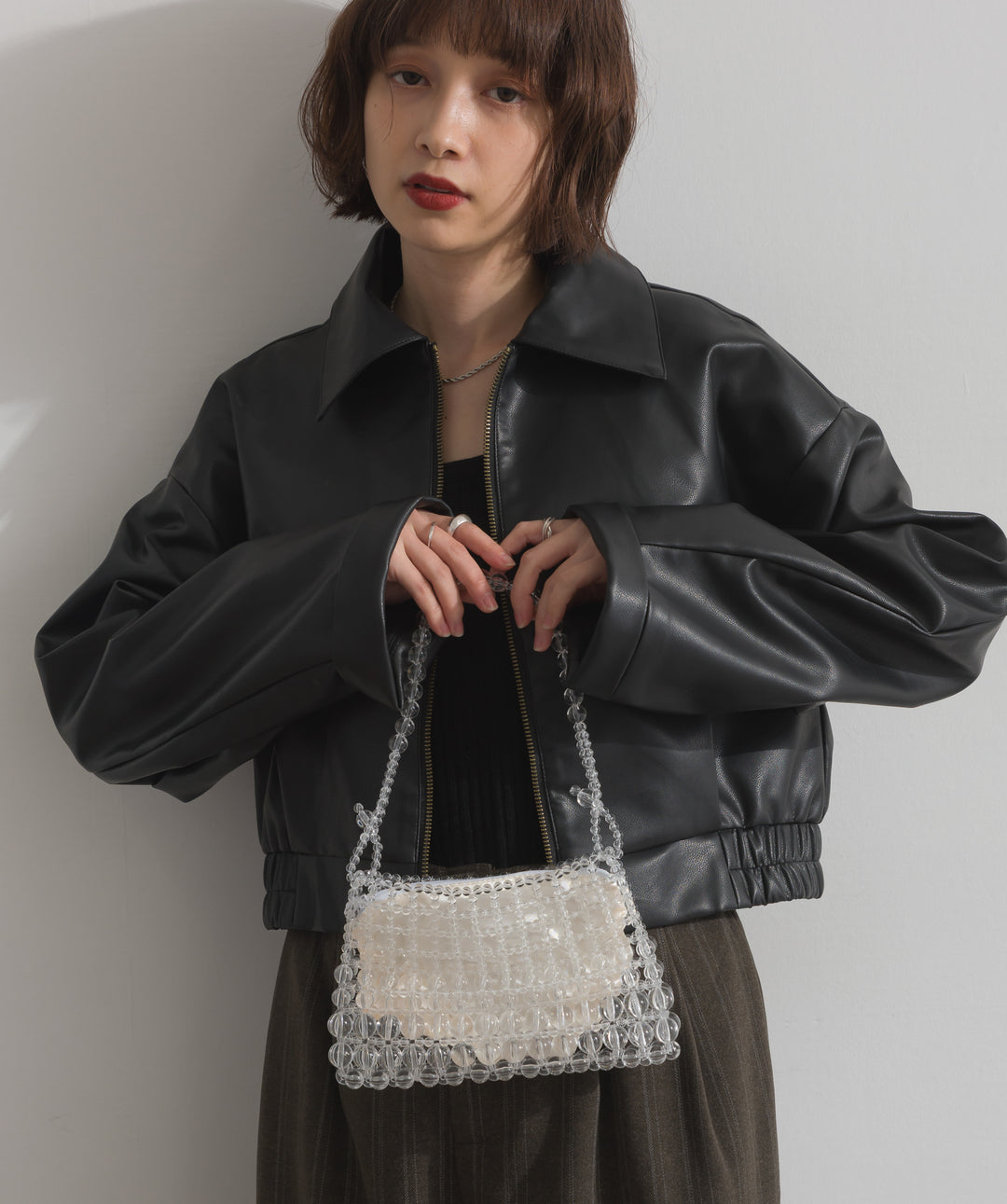 グリッタービーズ メッシュショルダーバッグ