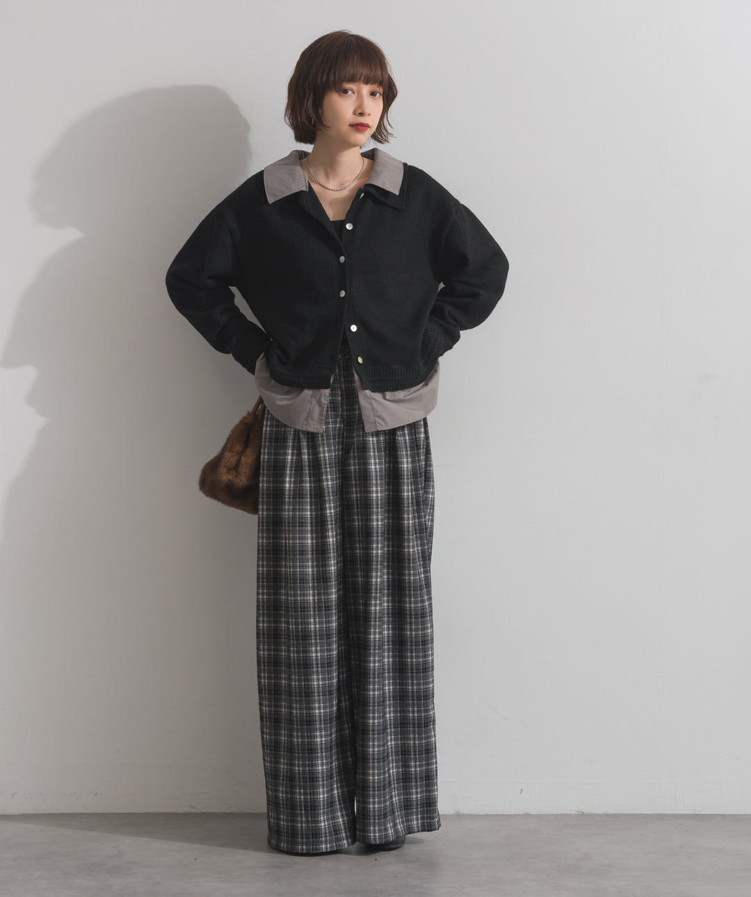 シャツレイヤード風ニット