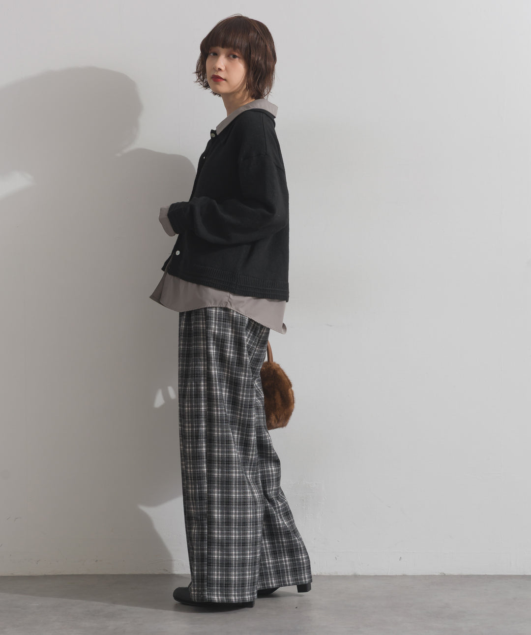 シャツレイヤード風ニット