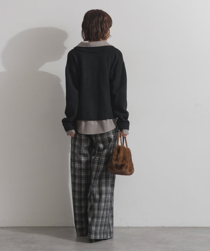 シャツレイヤード風ニット