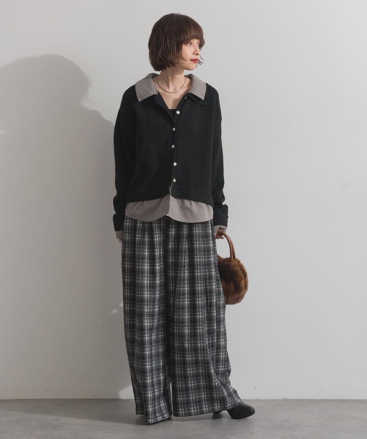 シャツレイヤード風ニット