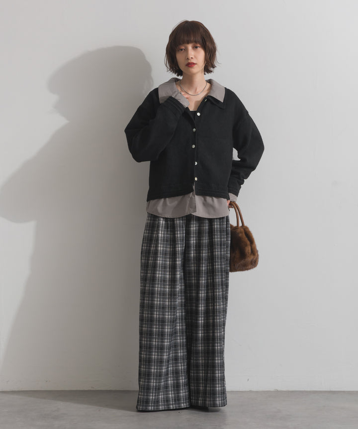 シャツレイヤード風ニット