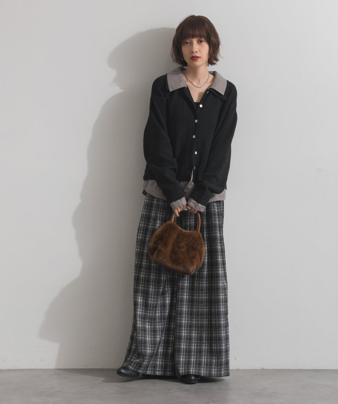 シャツレイヤード風ニット