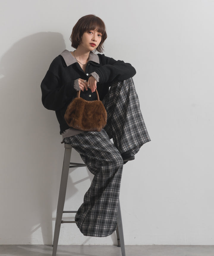 シャツレイヤード風ニット