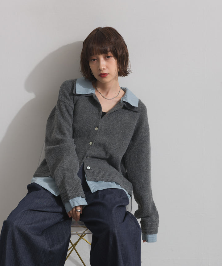 シャツレイヤード風ニット