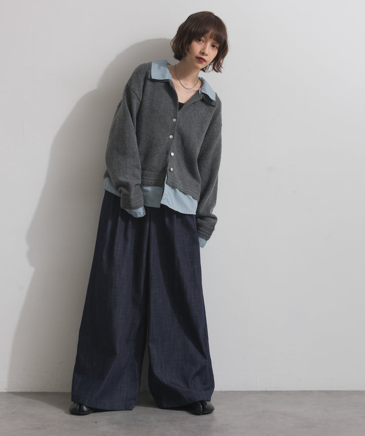 シャツレイヤード風ニット