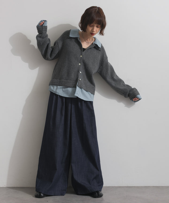 シャツレイヤード風ニット