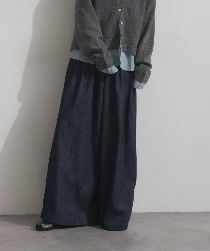 ウエストデザインワイドパンツ