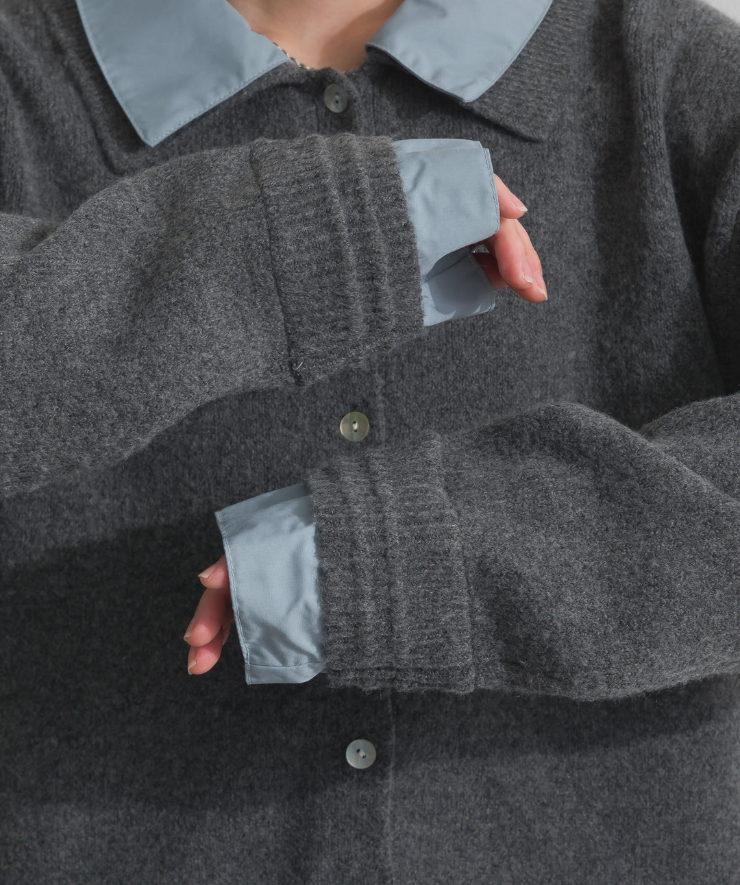 シャツレイヤード風ニット