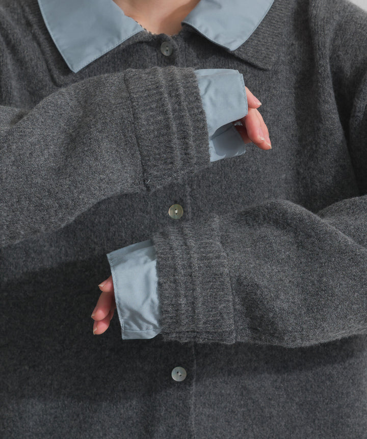 シャツレイヤード風ニット