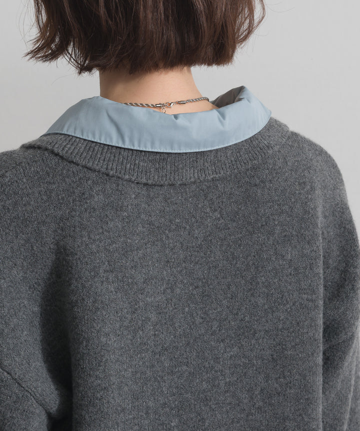 シャツレイヤード風ニット