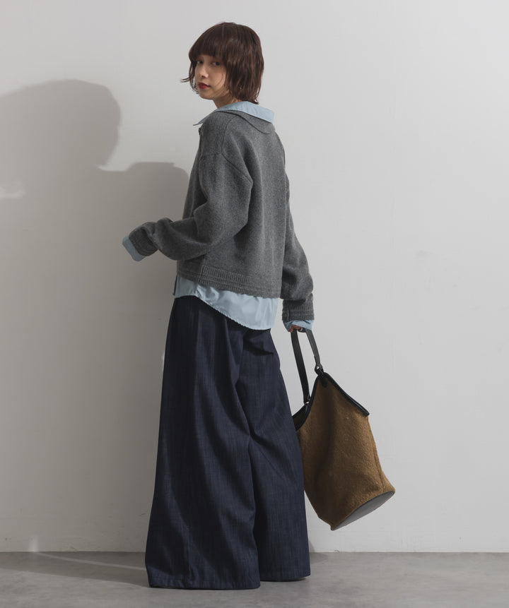 フェイクウールワンショルダーバック