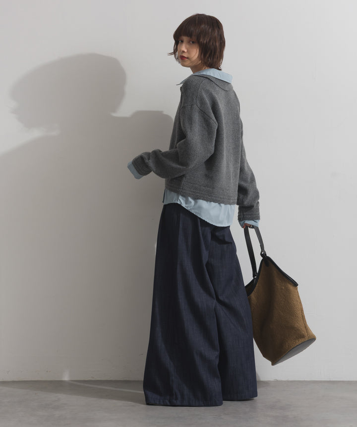 ウエストデザインワイドパンツ