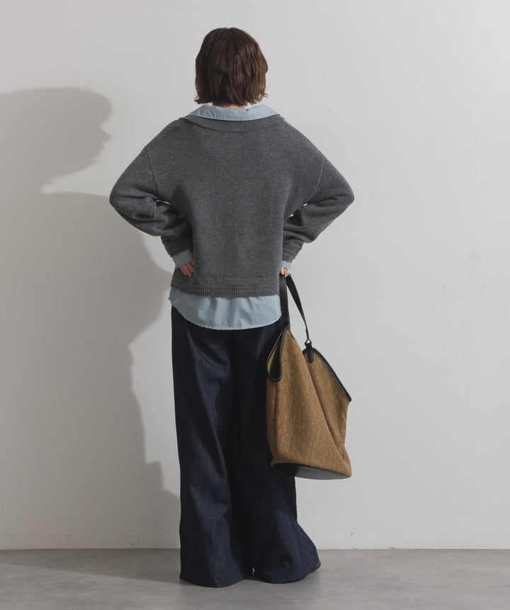 フェイクウールワンショルダーバック