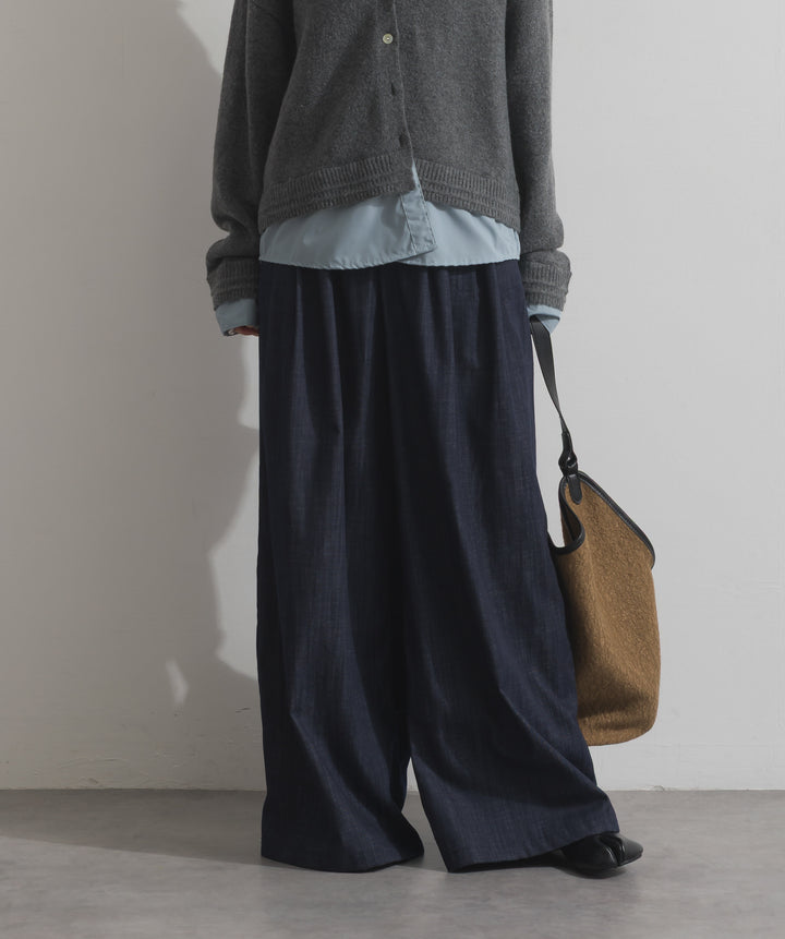 ウエストデザインワイドパンツ