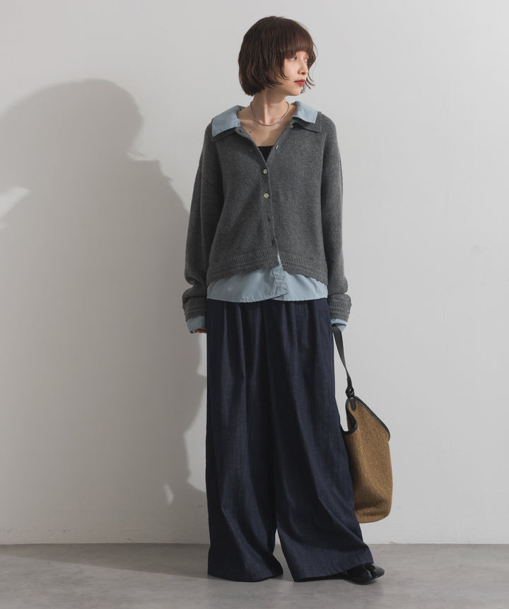 シャツレイヤード風ニット