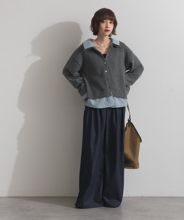 ウエストデザインワイドパンツ