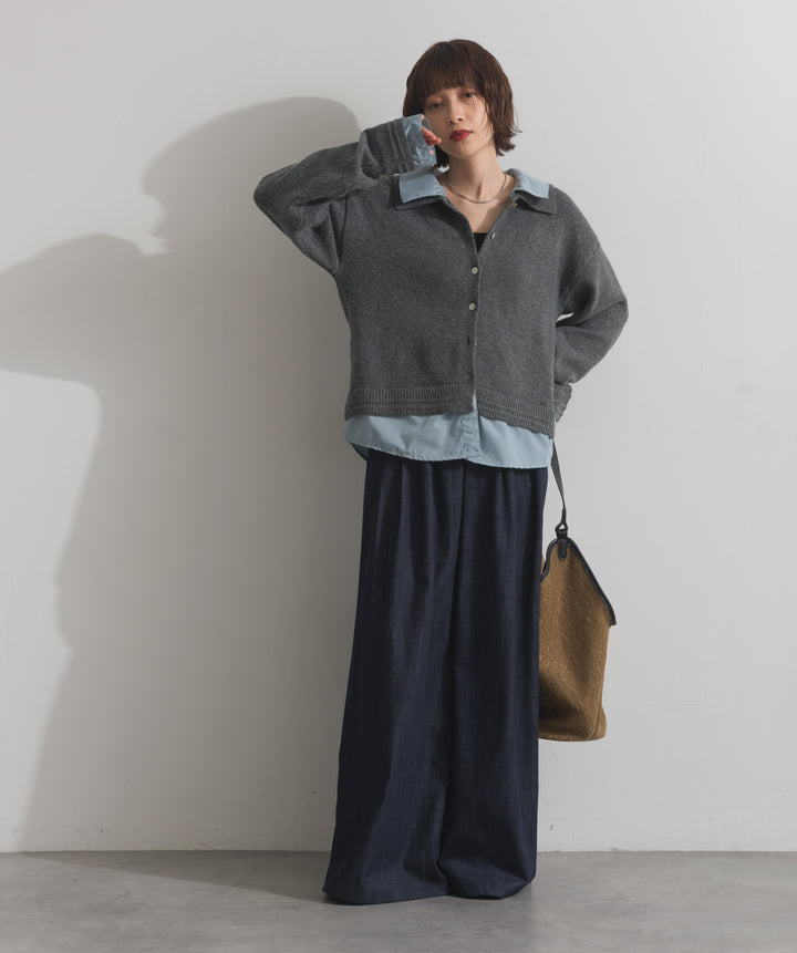 シャツレイヤード風ニット