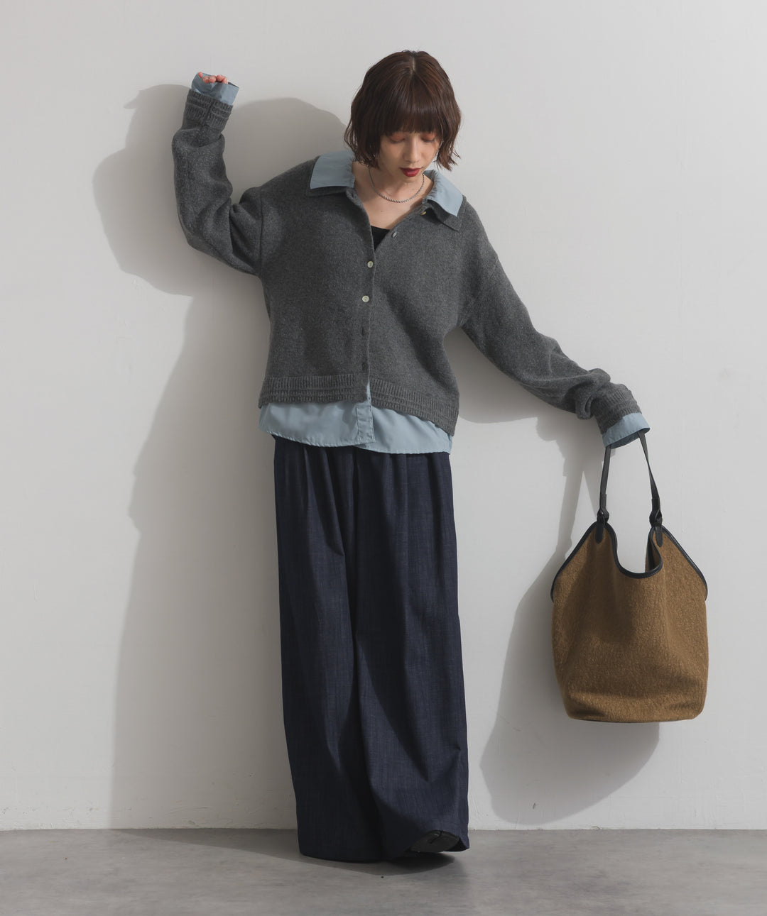 ウエストデザインワイドパンツ