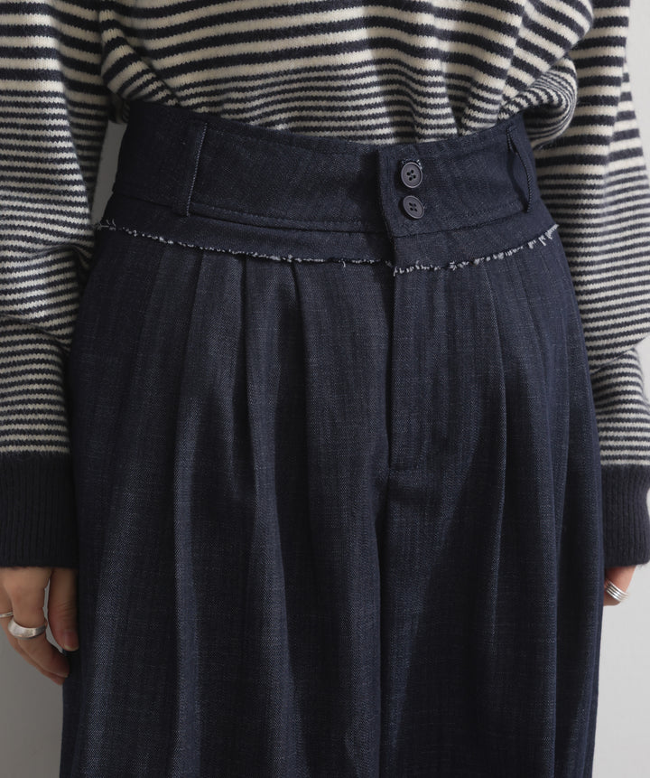 ウエストデザインワイドパンツ