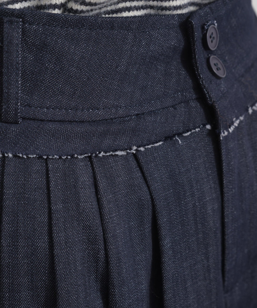 ウエストデザインワイドパンツ