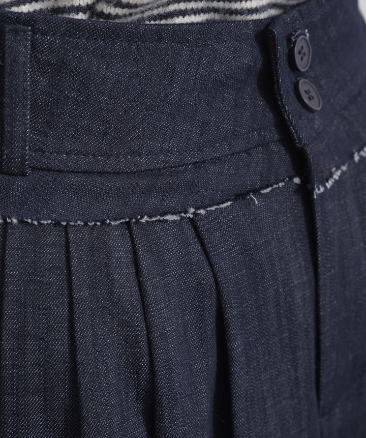 ウエストデザインワイドパンツ