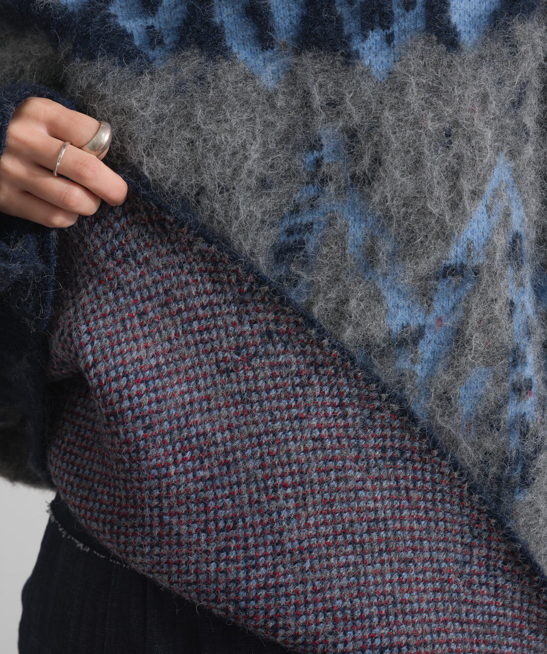 ノルディック柄シャギーニットプルオーバー