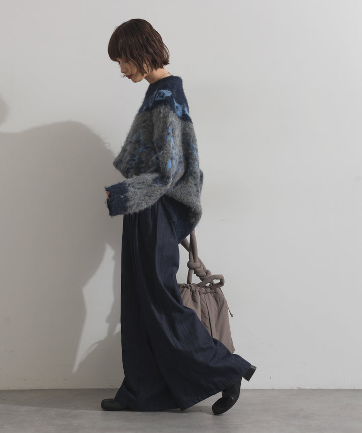 ノルディック柄シャギーニットプルオーバー