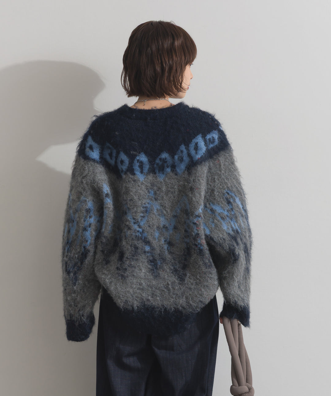 ノルディック柄シャギーニットプルオーバー