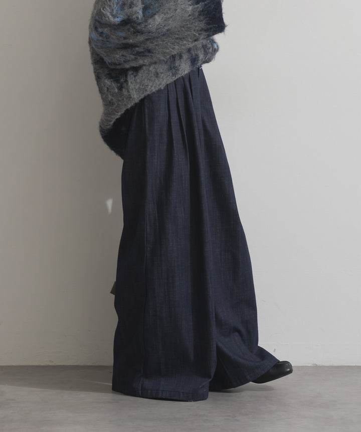 ウエストデザインワイドパンツ