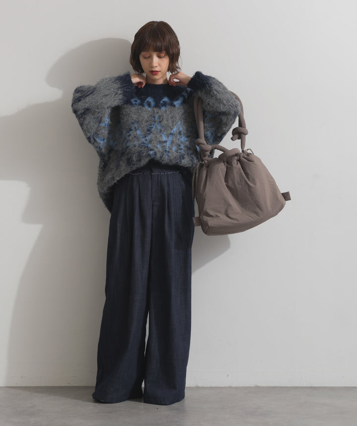 ノルディック柄シャギーニットプルオーバー