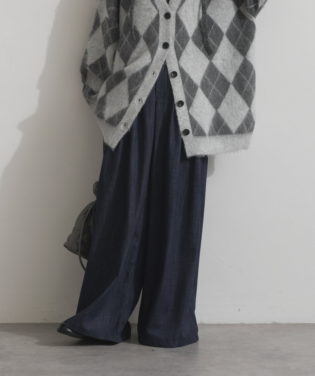 ウエストデザインワイドパンツ