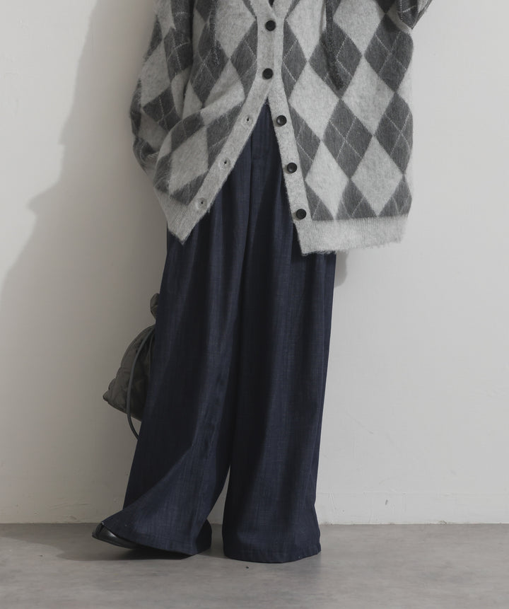 ウエストデザインワイドパンツ