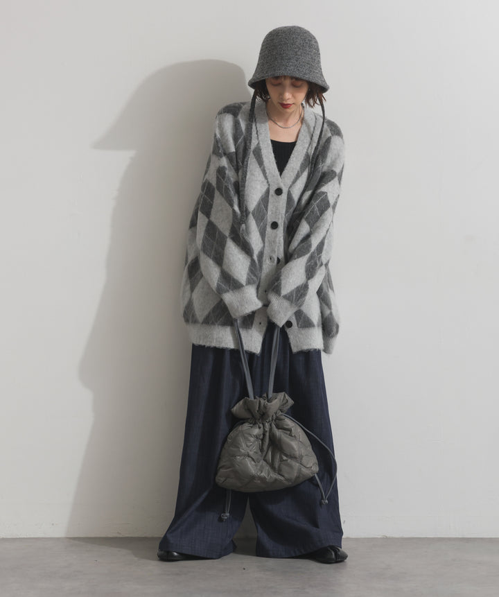 シャギーアーガイルVネックカーディガン